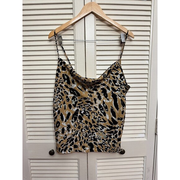 NWT TOPSHOP Cowl Neck Satin Camisole In True Leopard 10 - Picture 3 of 4